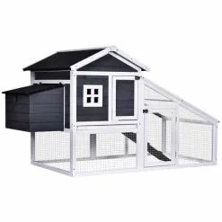 PawHut Hühnerstall, BxHxT: 95,5 X 100 X 175,4 Cm, Tannenholz/Metall