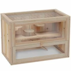 PawHut Kleintierkäfig, BxHxT: 35 X 42 X 60 Cm, Tannenholz