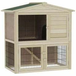 PawHut Kleintierstall, BxHxT: 54 X 100 X 98 Cm, Tannenholz/Metall/Bitumen