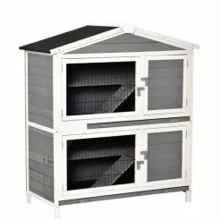 PawHut Kleintierstall, BxHxT: 61 X 133,5 X 119 Cm, Tannenholz/Metall