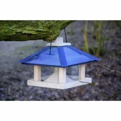 DOBAR Vogelfutterhaus, Holz, Blau, Für Wildvögel -Günstiges Tierbedarf Geschäft unnamed file 6989