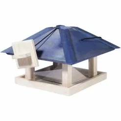 DOBAR Vogelfutterhaus, Holz, Blau, Für Wildvögel -Günstiges Tierbedarf Geschäft unnamed file 6990