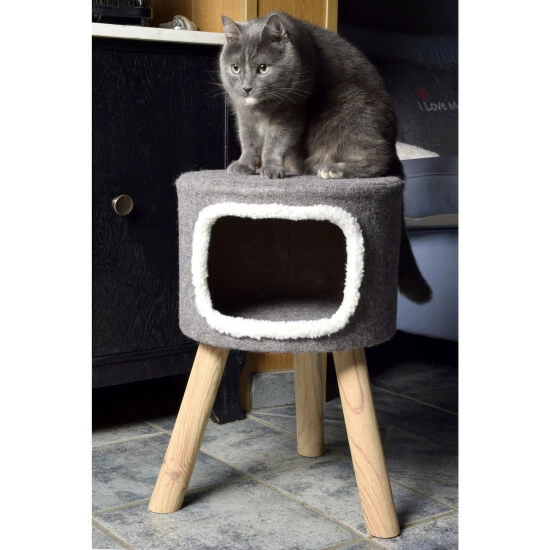 DOBAR Katzenhocker, BxHxL: 35 X 50 X 35 Cm, Grau 4 DOBAR Katzenhocker, BxHxL: 35 X 50 X 35 Cm, Grau – Bild 2