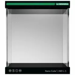 DENNERLE Aquarium, NanoCube, 60 L, Abdeckscheibe, Scaper's Back - Rückwandfolie Schwarz, Schaumstoffunterlage