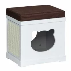 PawHut Katzenhaus, Holzwerkstoff, Länge: 41 Cm