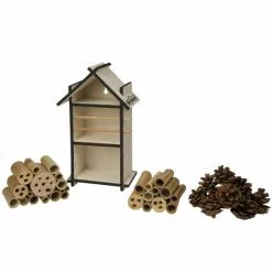 HAPPY PEOPLE Insektenhotel, BxHxT: 16 X 28 X 8 Cm, Holz, Inkl. Füllung