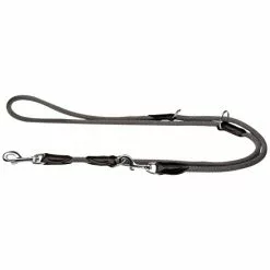 HUNTER Hundeleine, Freestyle Verstellbar, 1,0/200 Cm, Polyamid (PA) | Nylon | Leder, Grau