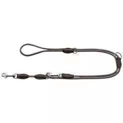 HUNTER Hundeleine, Freestyle Verstellbar, 0,8/200 Cm, Polyamid (PA) | Nylon | Leder, Grau
