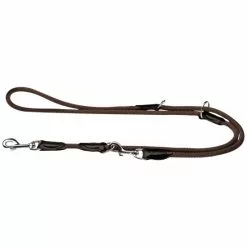 HUNTER Hundeleine, Freestyle Verstellbar, 1,0/200 Cm, Polyamid (PA) | Nylon | Leder, Braun