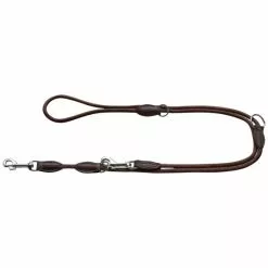 HUNTER Hundeleine, Freestyle Verstellbar, 0,8/200 Cm, Polyamid (PA) | Nylon | Leder, Braun