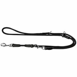 HUNTER Hundeleine, Freestyle Verstellbar, 1,0/200 Cm, Polyamid (PA) | Nylon | Leder, Schwarz