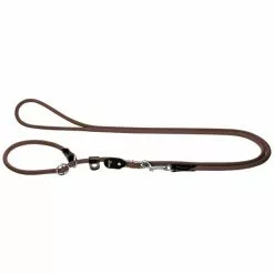 HUNTER Leine Mit Integrierter Halsung, Retriever-Leine Freestyle, 1,0/260 Cm, Polyamid (PA) | Nylon, Braun