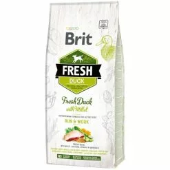BRIT Hundetrockenfutter »Fresh Dog«, Run & Work, Ente / Hirse, Adult