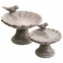 Vogeltränke, Beton, Grau