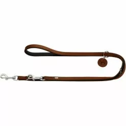 HUNTER Führleine, Gr. 200 Cm, Cognacfarben/schwarz