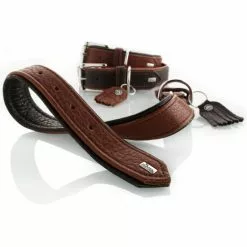 HUNTER Halsband, Gr. S, Dunkelbraun/cognacfarben -Günstiges Tierbedarf Geschäft unnamed file 8664