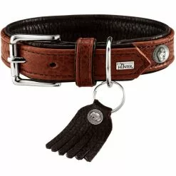 HUNTER Halsband, Gr. M-L, Cognacfarben/dunkelbraun -Günstiges Tierbedarf Geschäft unnamed file 8825