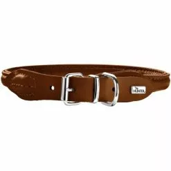 HUNTER Halsband »Round & Soft«, Gr. S-M, Cognacfarben -Günstiges Tierbedarf Geschäft unnamed file 8985