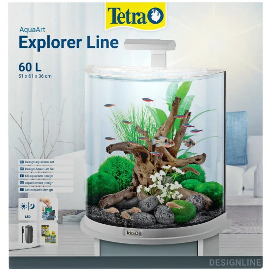 Tetra AquaArt Explorer Line LED Aquarium Weiß 60L 4 Tetra AquaArt Explorer Line LED Aquarium Weiß 60L – Bild 2