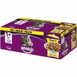WHISKAS Katzen-Nassfutter, Geflügel, 1 X 40 X 85 G